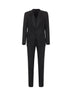 Black wool and silk three-piece Martini tuxedo suit