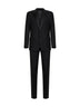 Black virgin wool and silk three-piece tuxedo suit