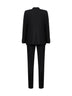 Black virgin wool and silk three-piece tuxedo suit