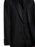 Black virgin wool and silk three-piece tuxedo suit