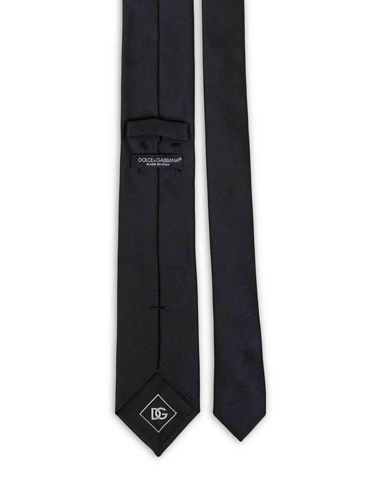 Black silk satin Martini tie