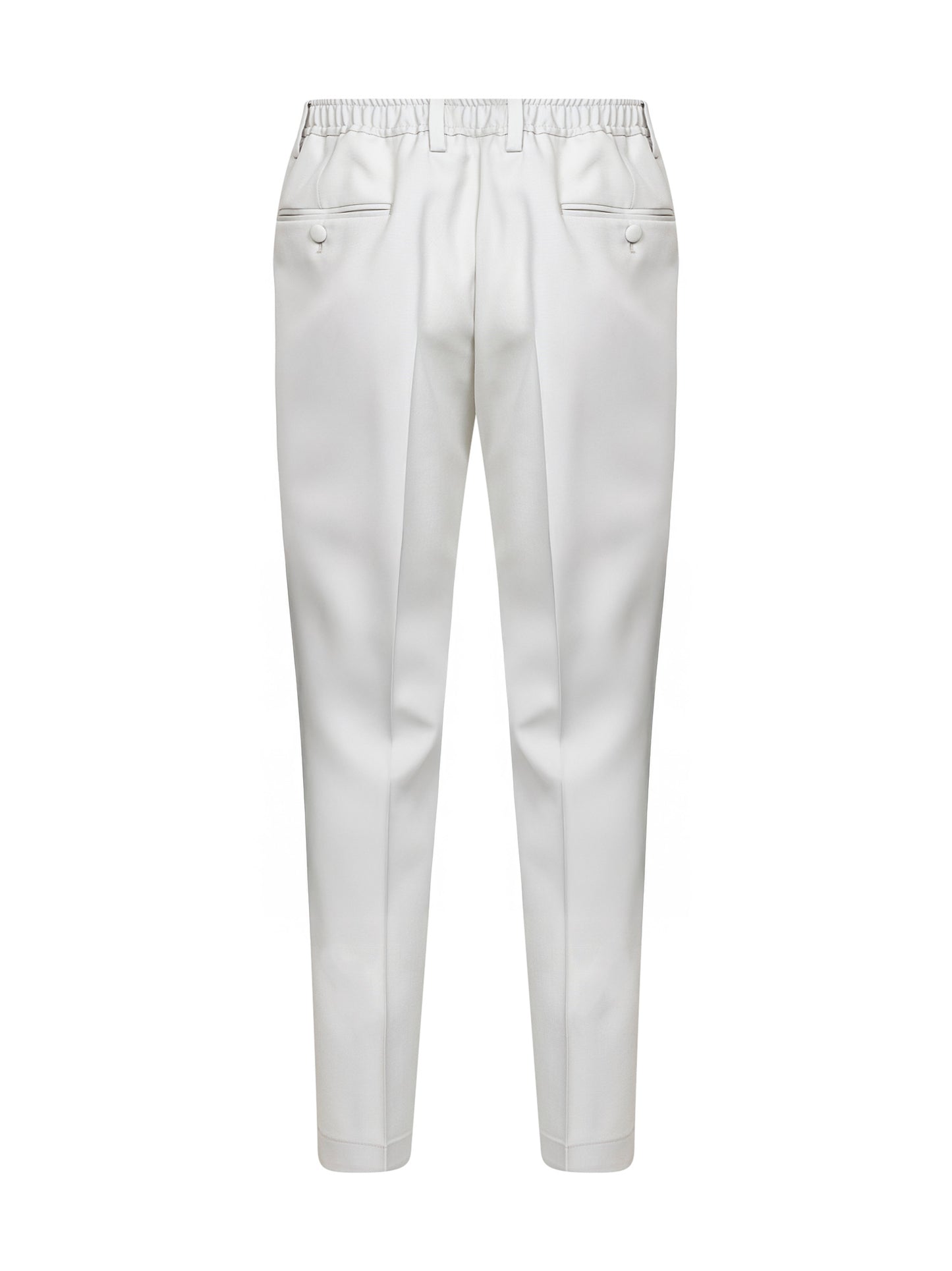 Pantaloni in popeline di lana beige chiaro