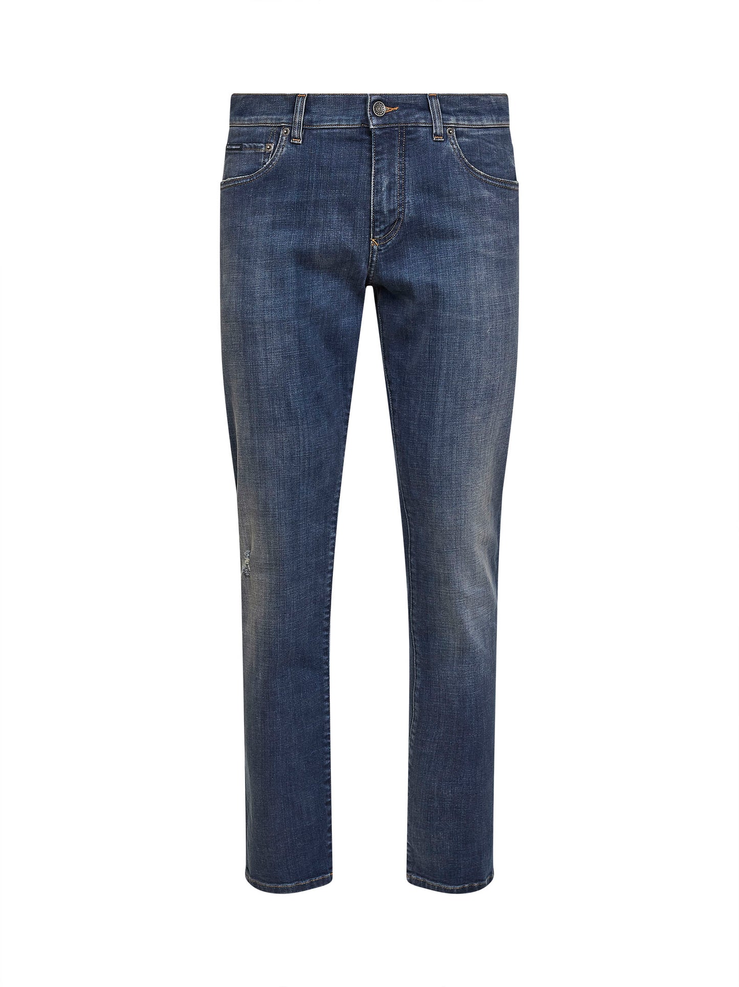 Blue stretch cotton denim slim jeans
