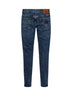 Jeans slim in denim di cotone stretch blu