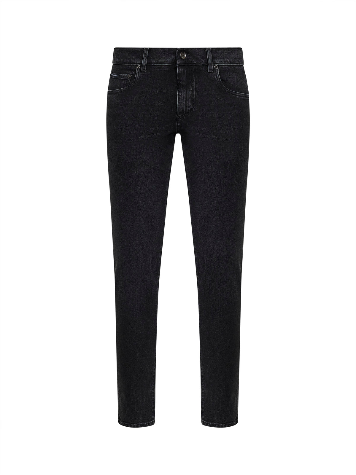 Jeans skinny in denim di cotone stretch nero