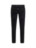 Jeans skinny in denim di cotone stretch nero