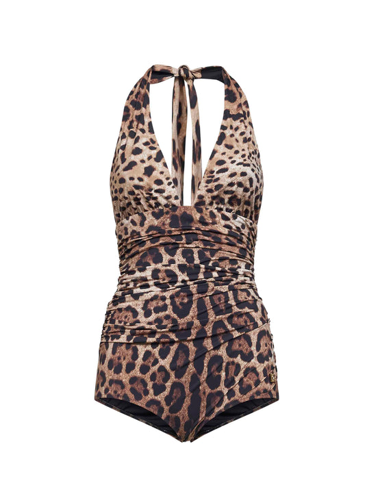 Costume intero in tessuto sensitive stampa Leopardo