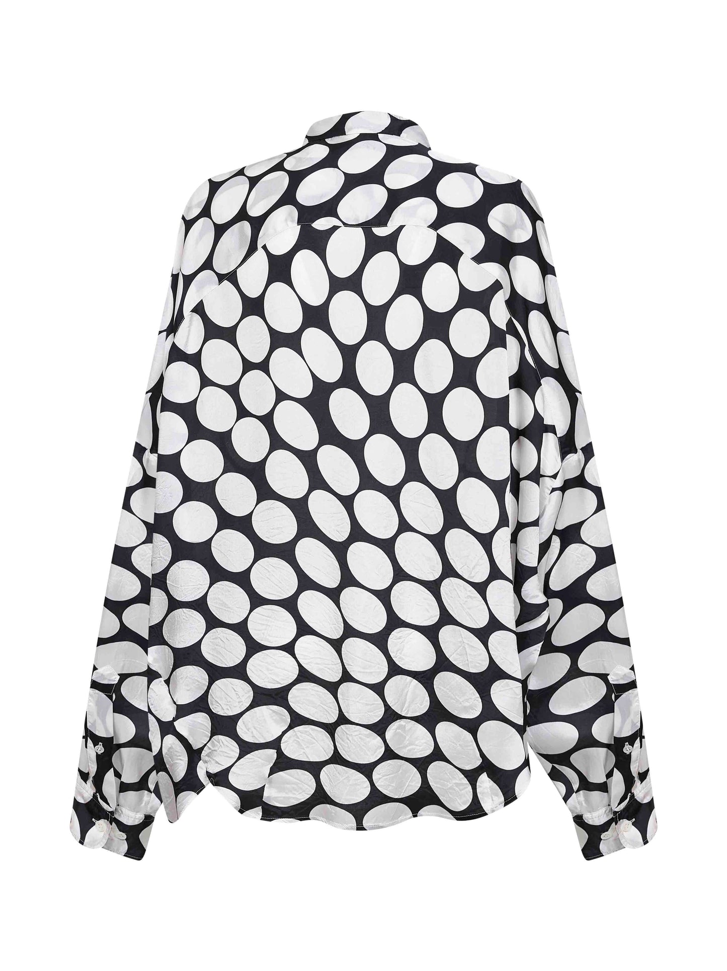 Camicia cocoon in viscosa nera stampa Soft Ellipses