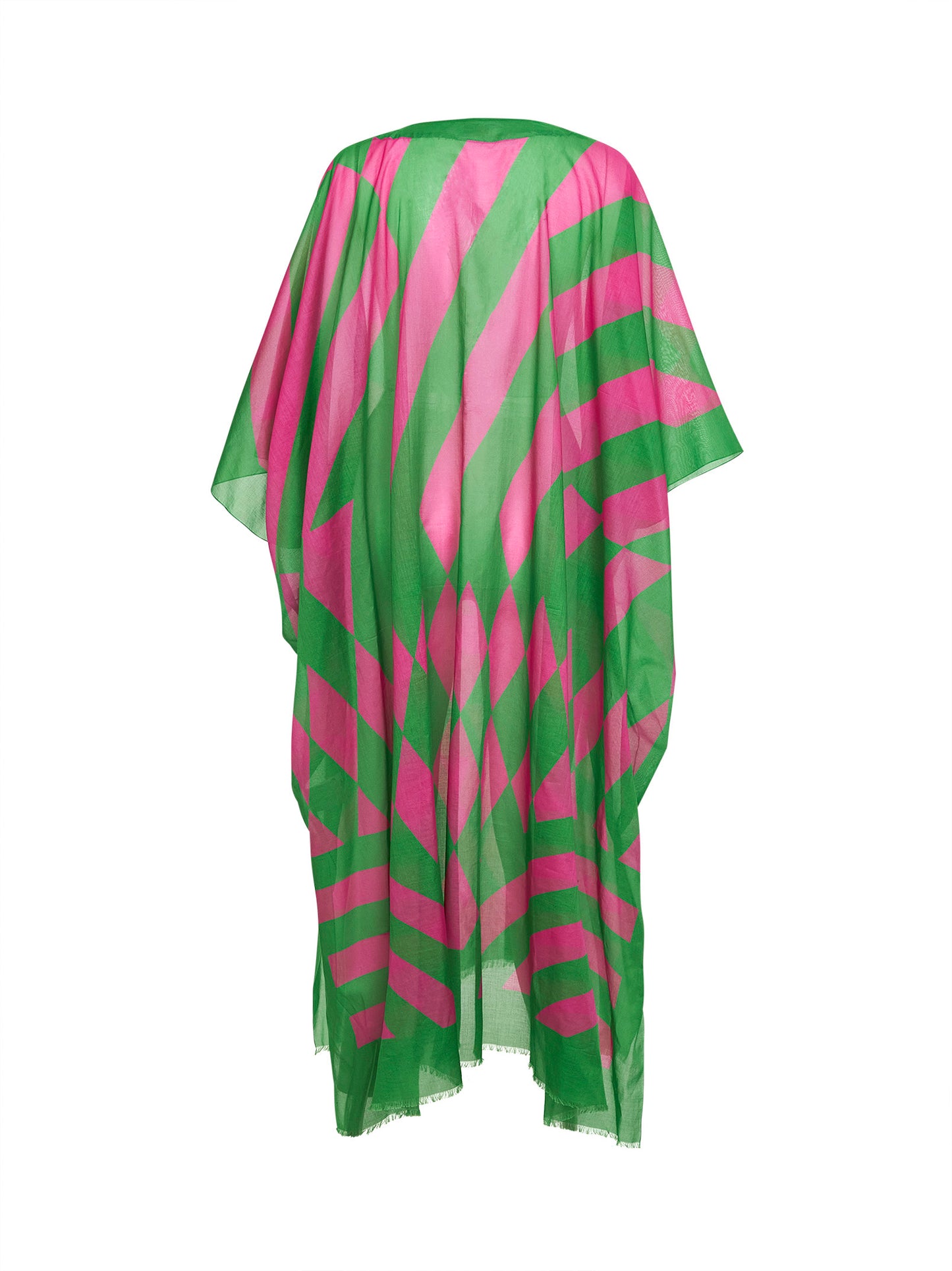 Caftano lungo in cotone stampato