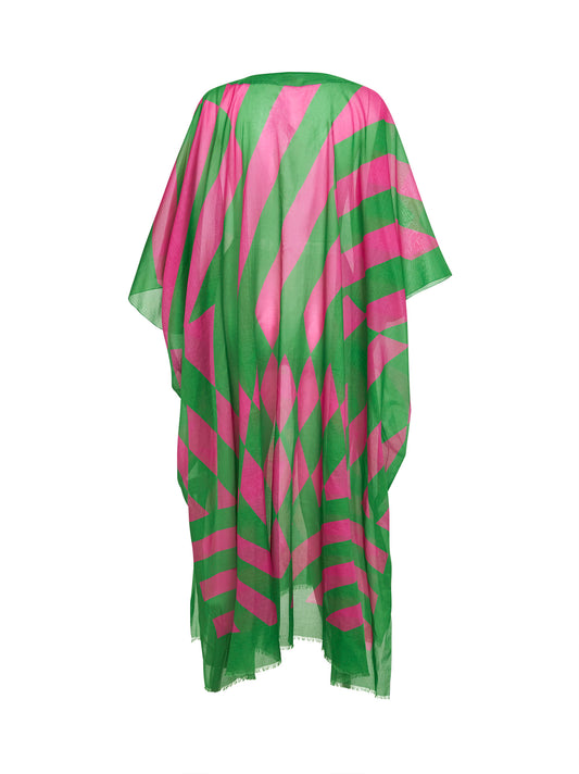 Caftano lungo in cotone stampato