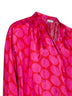 Fuchsia viscose Soft Ellipses-printed wrap shirt