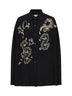 Camicia cocoon ricamata nera