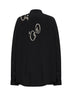 Camicia cocoon ricamata nera