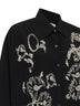 Camicia cocoon ricamata nera