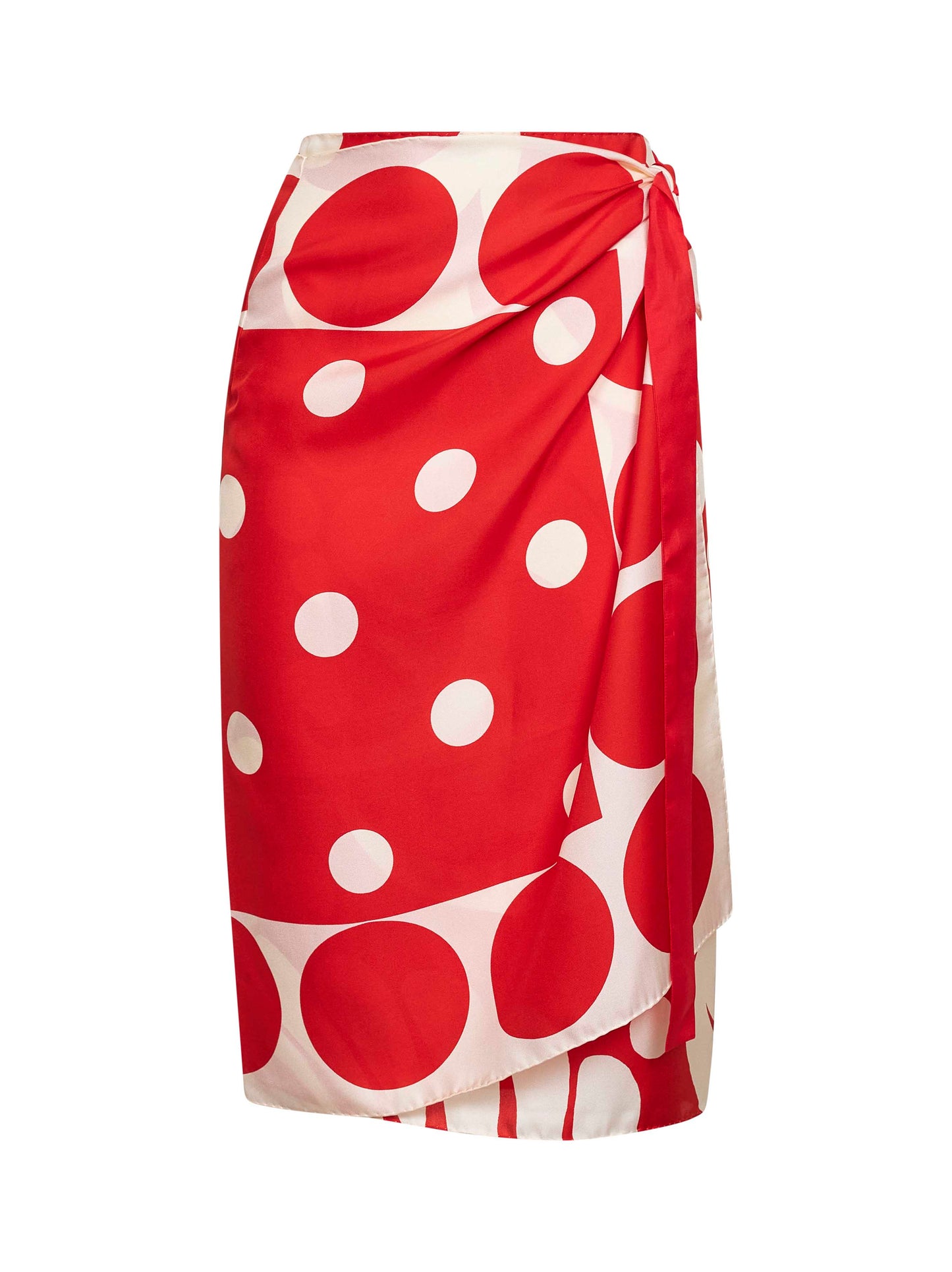 Printed silk wrap scarf-skirt