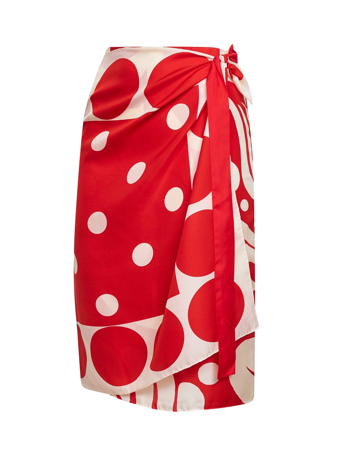 Printed silk wrap scarf-skirt