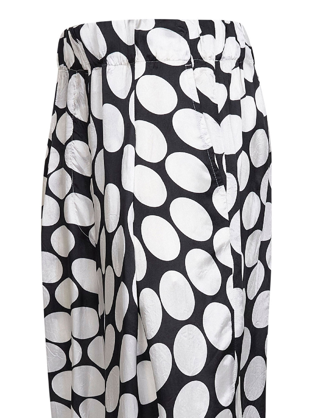 Black viscose Soft Ellipses-printed wide-leg trousers