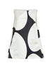 Miniabito ad A in duchesse nero con stampa Oversized Ellipses