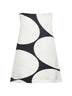 Miniabito ad A in duchesse nero con stampa Oversized Ellipses