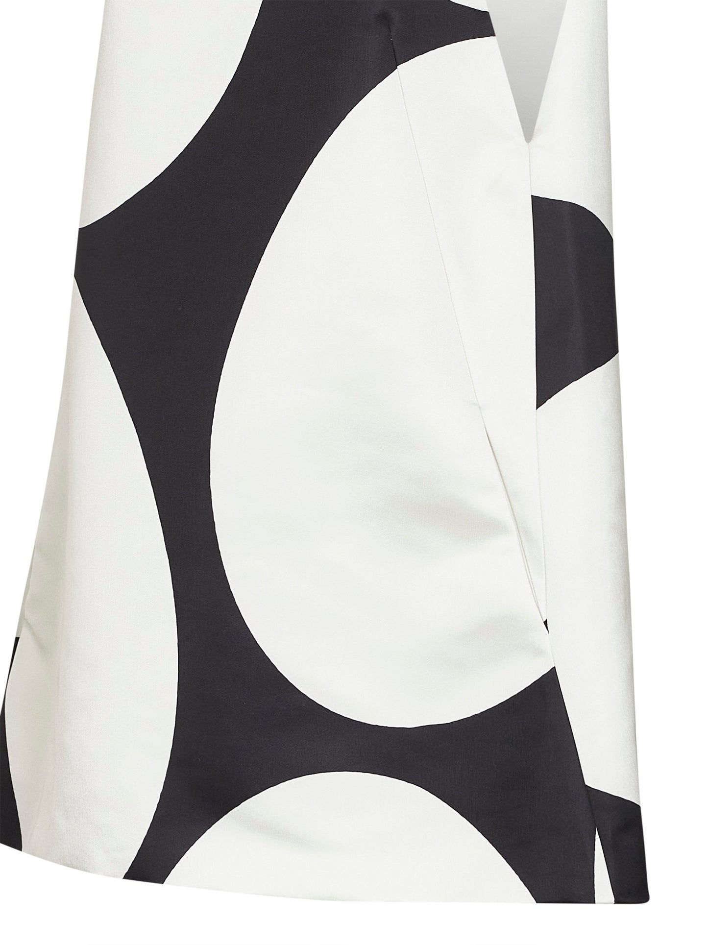 Miniabito ad A in duchesse nero con stampa Oversized Ellipses