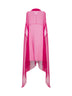 Abito a cappa in chiffon trasparente fucsia
