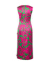Abito midi drappeggiato in viscosa stampa Hawaiian Floral