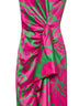 Abito midi drappeggiato in viscosa stampa Hawaiian Floral