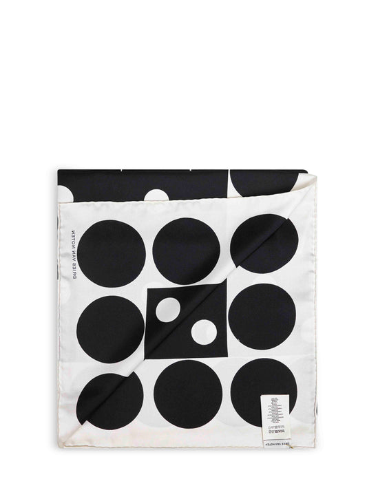 Polka dot-print silk square scarf