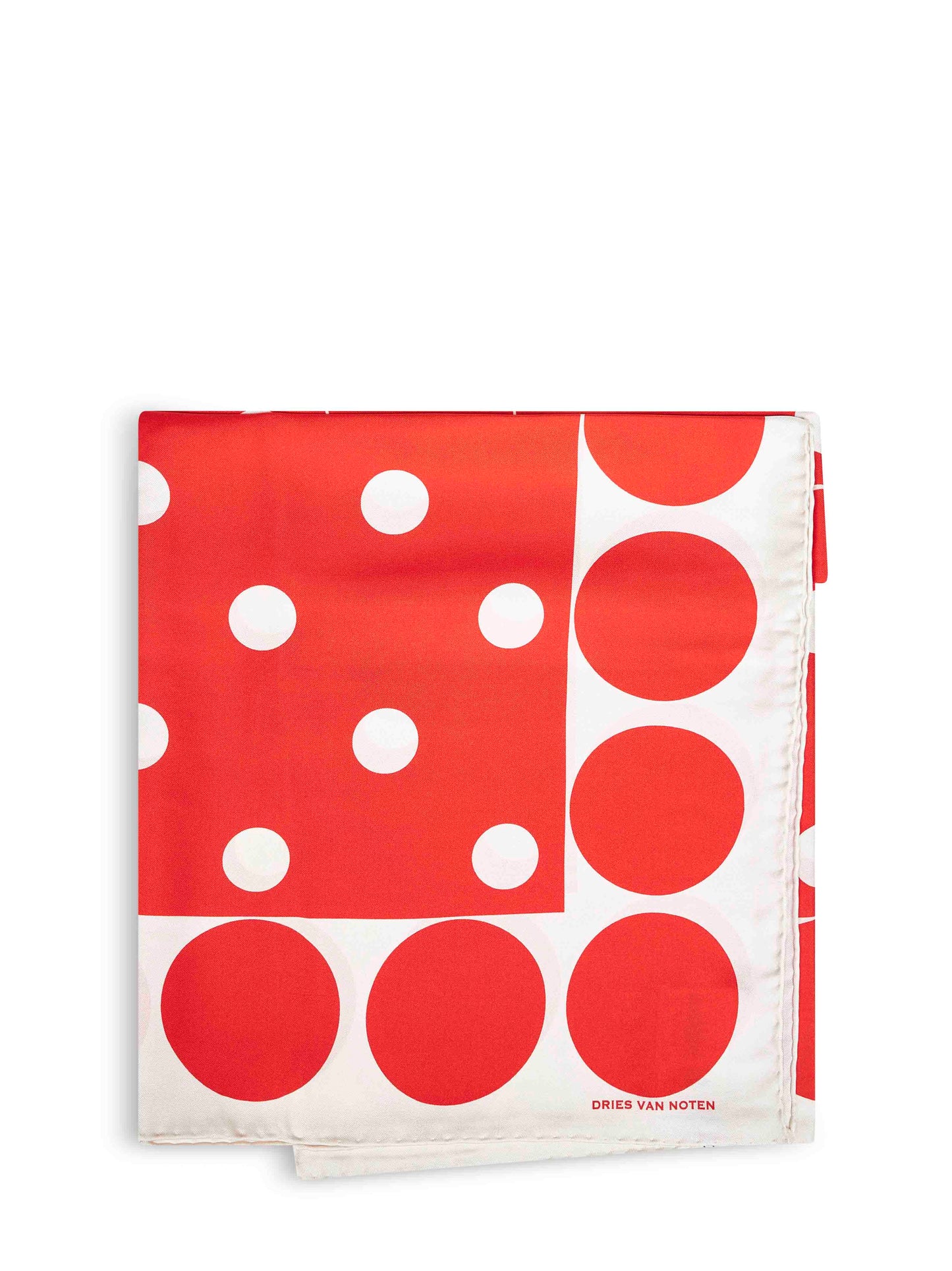 Polka dot-print silk square scarf