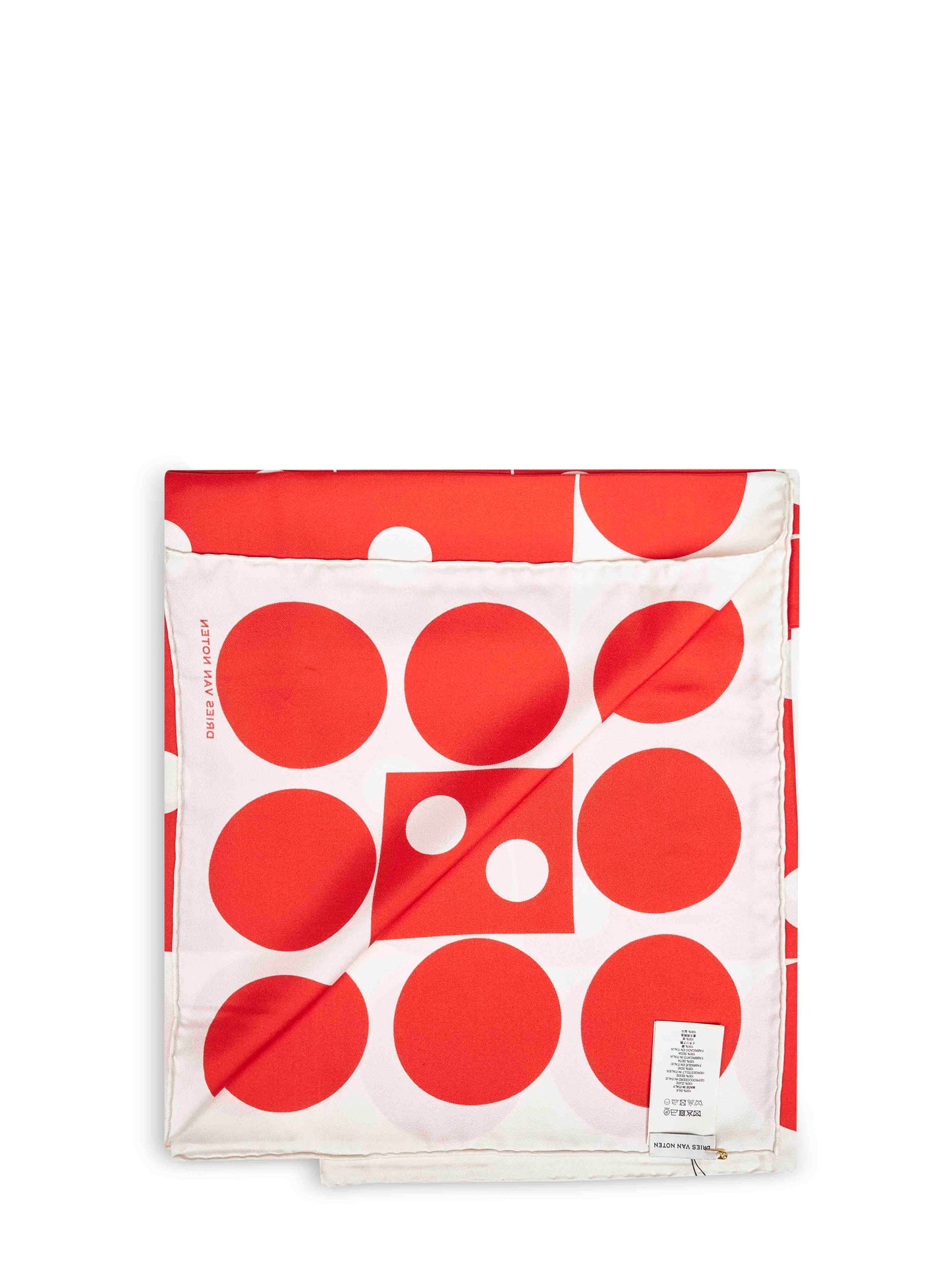 Polka dot-print silk square scarf