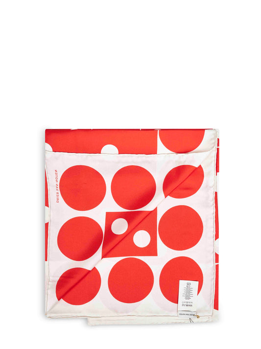 Polka dot-print silk square scarf