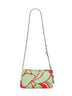 Pistachio clutch bag with chain shoulder strap