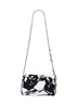 Black clutch bag with chain shoulder strap