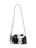 Black clutch bag with chain shoulder strap