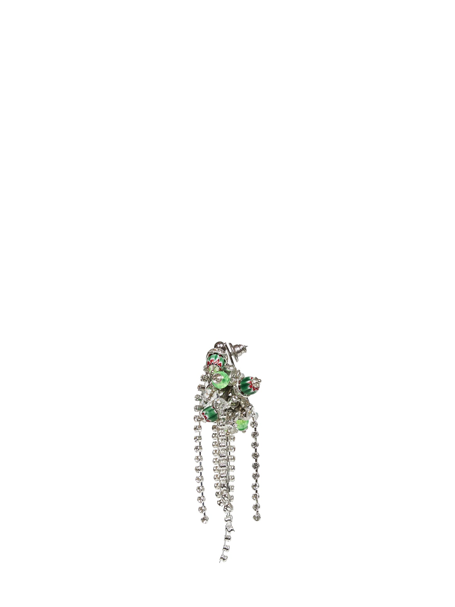 Brass beads and crystals-embellished earrings