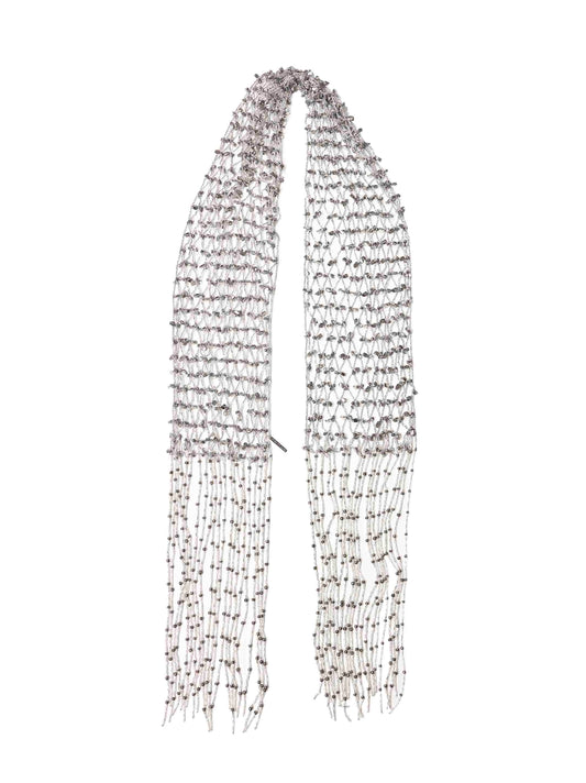 Collana a foulard in perline argento