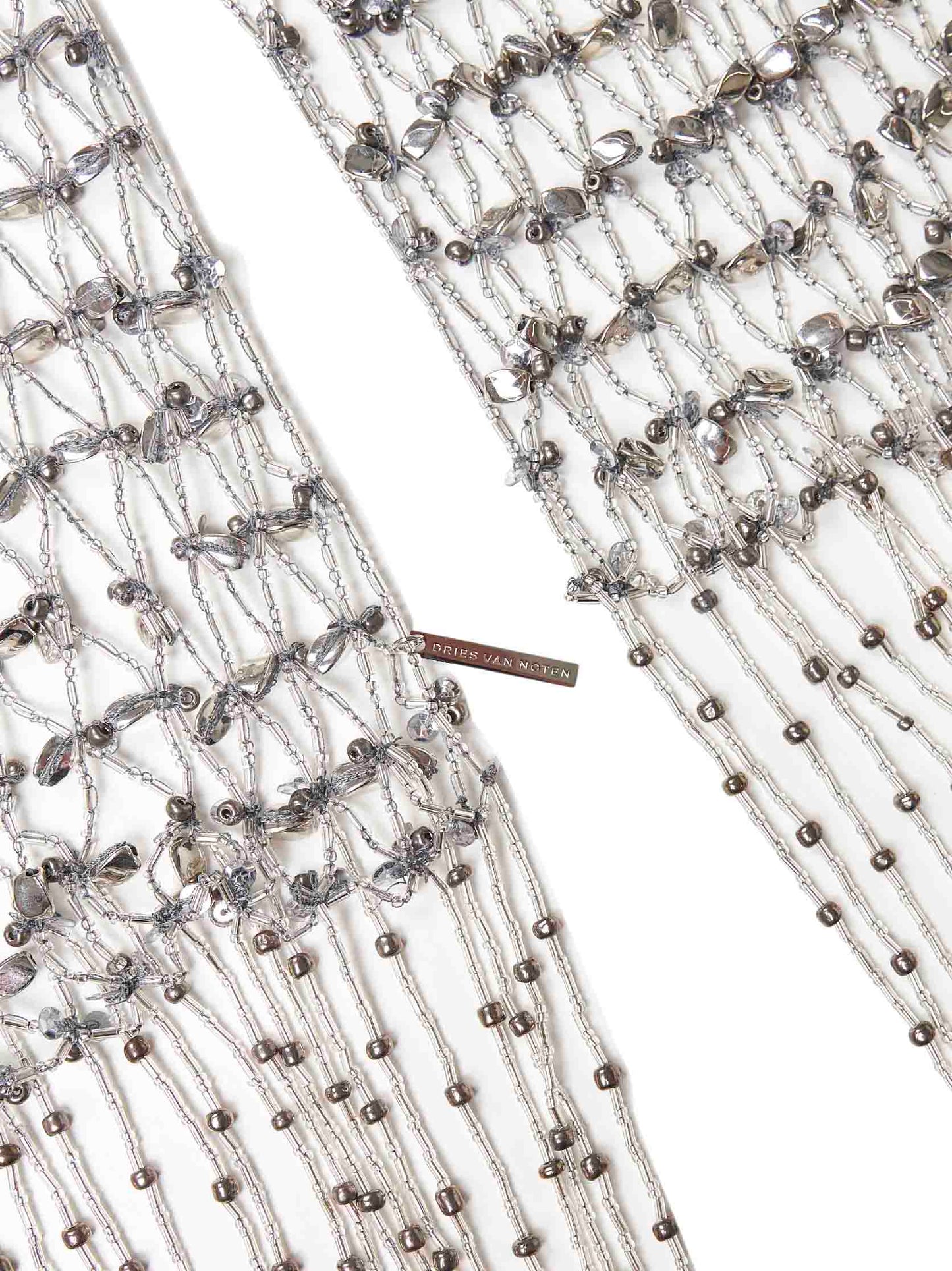 Collana a foulard in perline argento