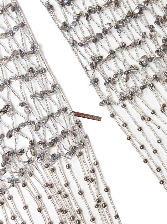 Collana a foulard in perline argento