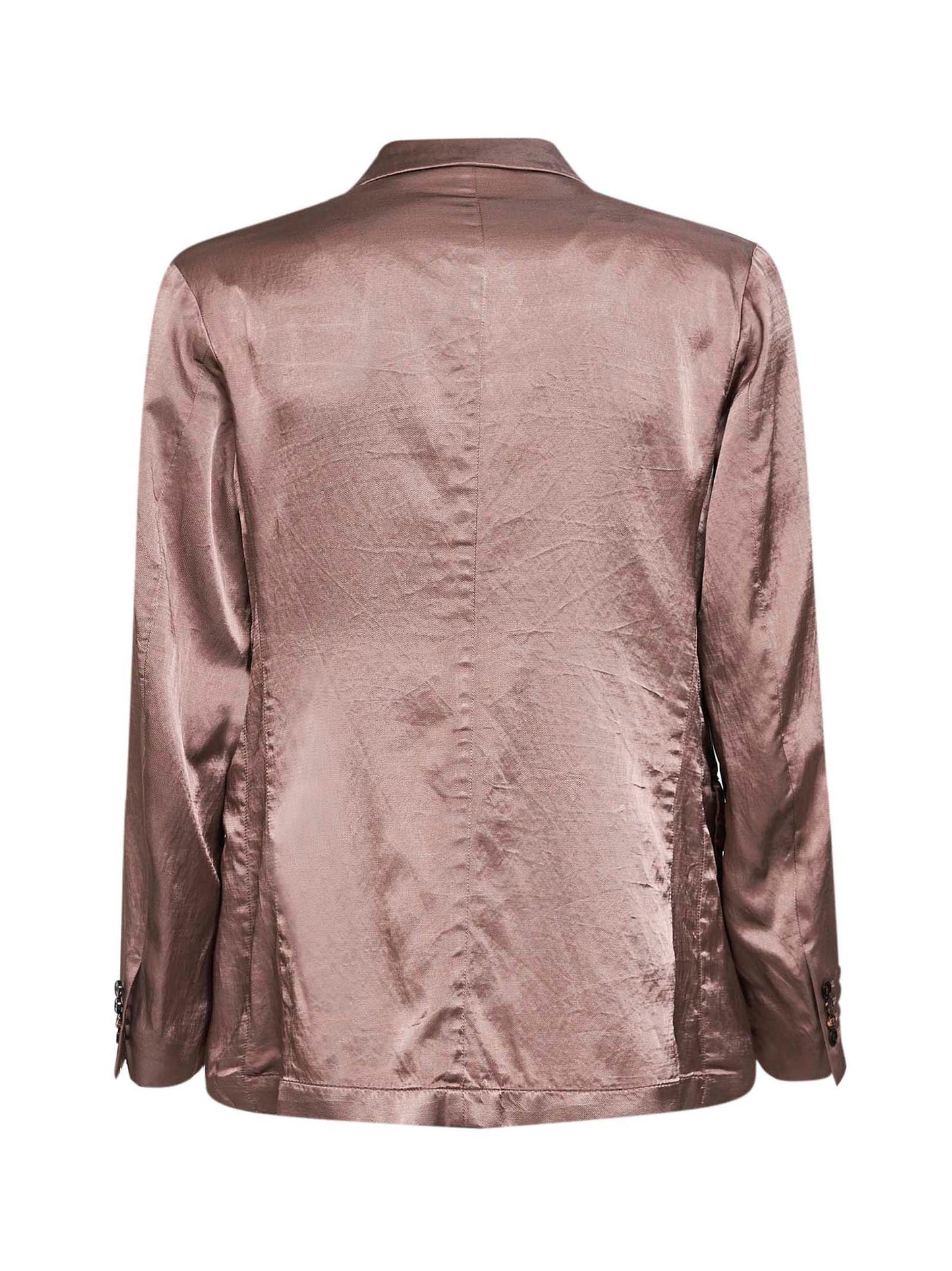 Old rose viscose and cotton double-breasted blazer