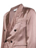 Old rose viscose and cotton double-breasted blazer