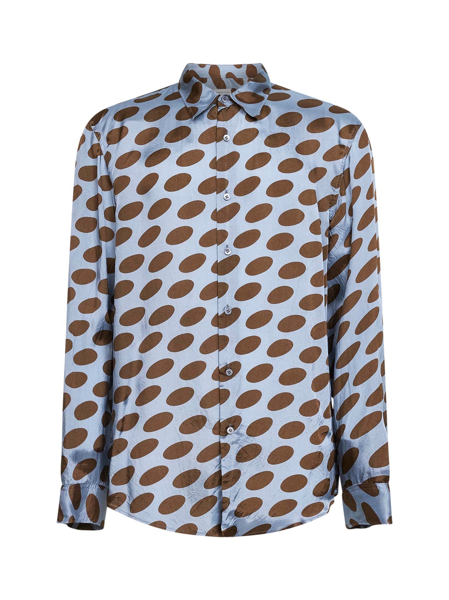 Camicia in cupro acciaio stampa Soft Ellipses