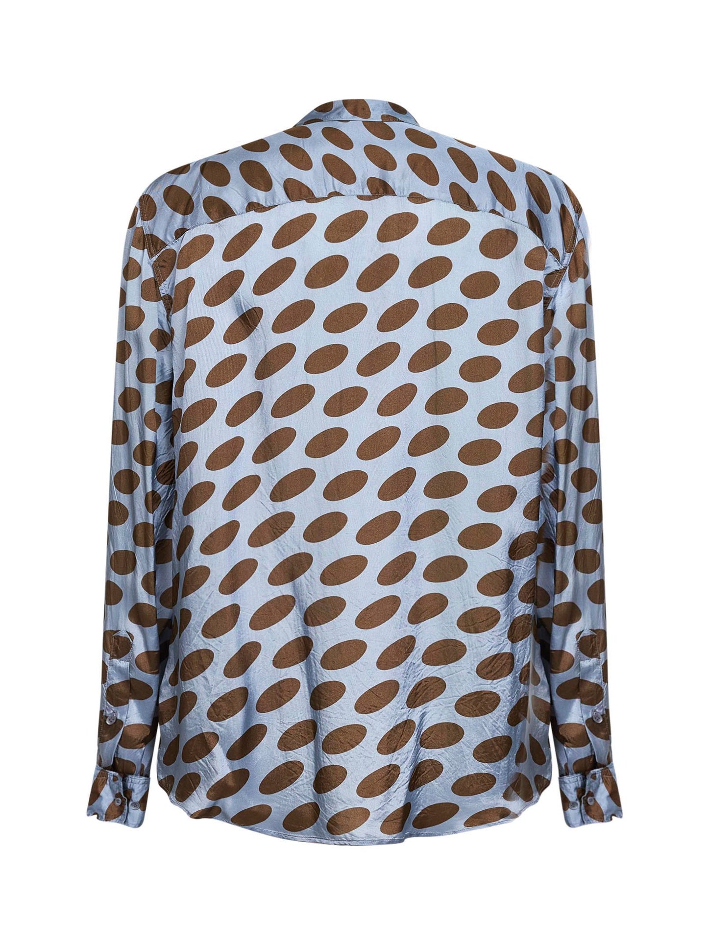 Camicia in cupro acciaio stampa Soft Ellipses