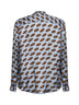 Camicia in cupro acciaio stampa Soft Ellipses