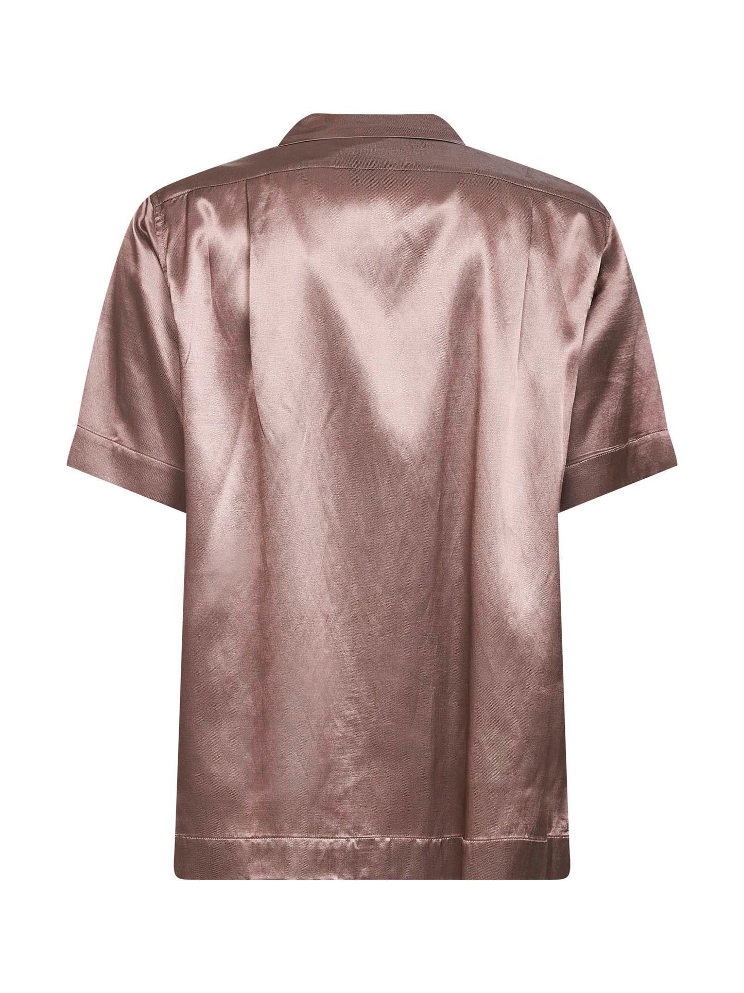 Camicia bowling in misto viscosa rosa con paillettes Firework