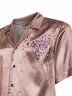 Camicia bowling in misto viscosa rosa con paillettes Firework