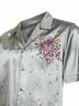 Camicia bowling in misto viscosa verde menta con paillettes Firework