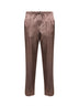 Old rose viscose and cotton straight-leg trousers