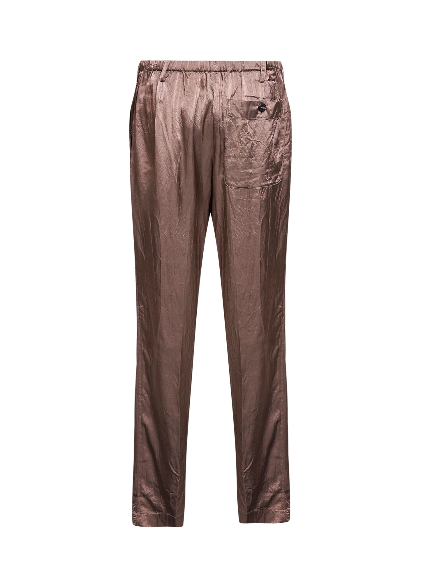 Old rose viscose and cotton straight-leg trousers