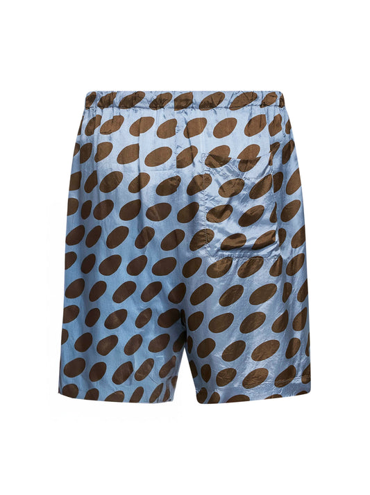 Steel cupro Soft Ellipses-printed shorts