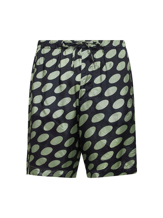 Black cupro Soft Ellipses-printed shorts